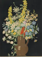 Hall Thorpe, The Wild Flower Bunch, colour woodcut