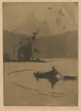 Jessie Traill, A Japanese Mt Warning, Tweed River NSW, 1921, aquatint 2nd state 4/5