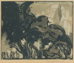 Frank Brangwyn, Eastern Trees, linocut