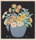 Hall Thorpe, Primroses and Forget-Me-Nots, 1922, colour woodcut