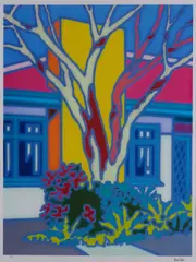 Howard Arkley, House with Native Tree, 1996, digital giclee print 118/499