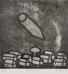 Dean Bowen, Bound for Baghdad, 1991, etching 23/55