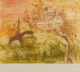 John Olsen, Bush Turkeys and King Leopold Ranges, 1983, etching 11/100