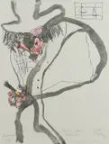 John Olsen, The Old Artist Lloyd Rees, 1989, lithograph presentation proof