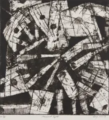 Movement Eight by Roger Kemp, 1980, etching 9/45, sold Sep 2019