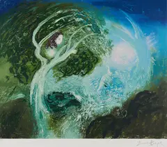 David Boyd, Doris and Merric the Whale, lithograph 3/60