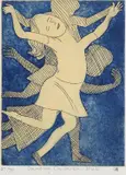 Charles Blackman, Dancing Children - Blue, etching 27/70
