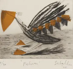 Mark Schaller, Pelican, 2006, etching 4/30