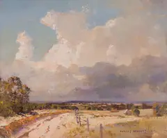 Storm Clouds Beau Desert by Rubery Bennett, oil on canvas, sold Sep 2019