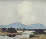 Paul Henry, Turf Stacks in Connemara, oil on canvas