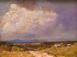 Rubery Bennett, Cloud Shadows Camden, oil on canvasboard