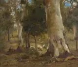 Louis McCubbin, Sheep in Landscape, oil on canvas