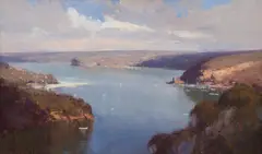 Ken Knight, Middle Harbour, oil on board