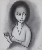 Robert Dickerson, Young Mother, charcoal on paper