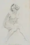 Seated Nude by Norman Lindsay, pencil on paper, sold Sep 2019