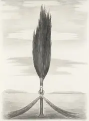 Rosslynd Piggott, Tree with Portrait, 1988, charcoal on paper