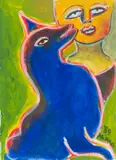 Mirka Mora, Dream (Figure with Blue Creature)