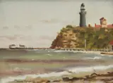 Alma Figuerola, Queenscliff Lighthouse, c.1963, oil on canvasboard