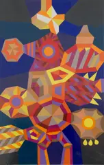 Christmas Card Design by Erica McGilchrist, c.1970s, gouache on card, sold Oct 2019