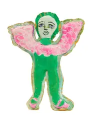 Angel by Mirka Mora, two-sided hand painted soft sculpture, sold Oct 2019
