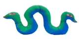 Mirka Mora, Two-Headed Snake, hand painted soft sculpture