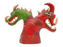 Dragon by Mirka Mora, 1974, hand painted soft sculpture, sold Oct 2019