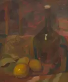 Sybil Craig, (Still Life with Bottle and Fruit)