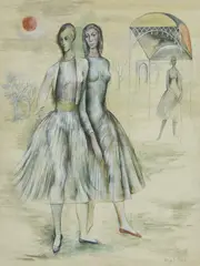 Jocelyn Rickards, Theatre Design, pencil, watercolour, and gouache on paper
