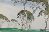 Melaleuca on Churchill Island by Anne Montgomery, watercolour on paper, sold Oct 2019