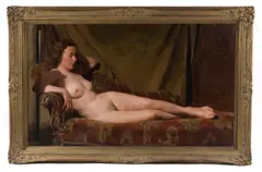 Reclining Female Nude by Archibald Douglas Colquhoun, oil on canvas, sold Oct 2019