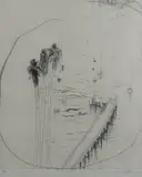 Brett Whiteley, Lavender Bay Wharf, 1978, etching 43/90