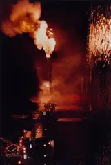 Wolfgang Sievers, Curtains of Fire, Nymphea, Drilling Rig, Bass Straight,, 1983, c-type print