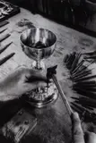 Wolfgang Sievers, Craftsman Working On A Chalice At Albion Metalware, Melbourne, Australia