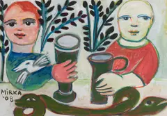 Mirka Mora, The Friends Toast, 2008, watercolour and gouache on paper