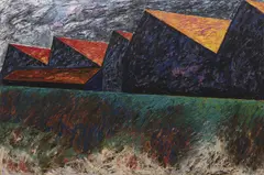 Sawtooth 5 by Mandy Martin, 1981, oil on canvas, sold Jun 2019
