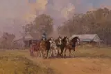 John Tiplady, Clydesdale Team, 1986, oil on canvas on board
