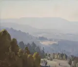 Ernest Buckmaster, Out on the Hills, oil on canvas