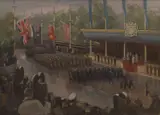 Geoffrey Richard Mainwaring, Study of Victory March, London, oil on board