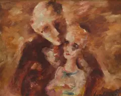 Lovers by Francis Lymburner, oil on board, sold Jun 2019