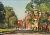 A Street in Bruges, Belgium by Will Ashton, oil on canvasboard, sold Jun 2019