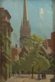 Robert Taylor-Ghee, St Patrick's Cathedral, oil on board