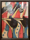 Hugo Scheiber, , TWO MUSICANS, OIL PAINTING, 89CM X 67CM, oil