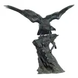 BRONZE MODEL OF EAGLE ON ROCKY OUTCROP by A Large Japanese Meiji Period, sculpture, sold Mar 2019