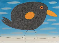 Dean Bowen, Balancing Black Bird, 2008, lithograph 24/25