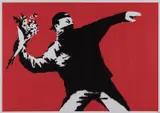 Love is in the Air by Banksy, 2003, screenprint 76/500, sold Apr 2019