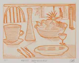 Charles Blackman, Petit Dejeuner, etching bat