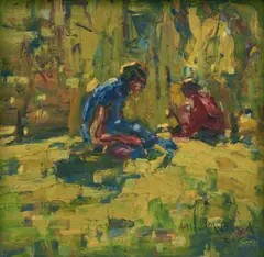 Arthur Boyd, The Picnic, 1939, oil on wood