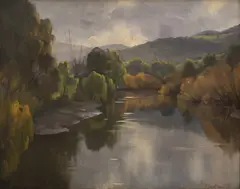 River View by Ernest Buckmaster, oil on linen, sold Mar 2019