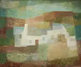 Jack Courier, Landscape with House, 1969, oil on board
