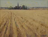 Diana Armfield, The Field, oil on board